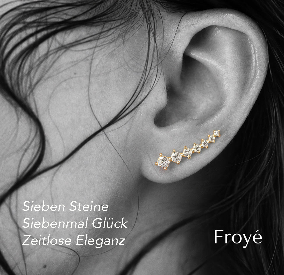 Wachau Ear Climber von Froyé am Ohr getragen