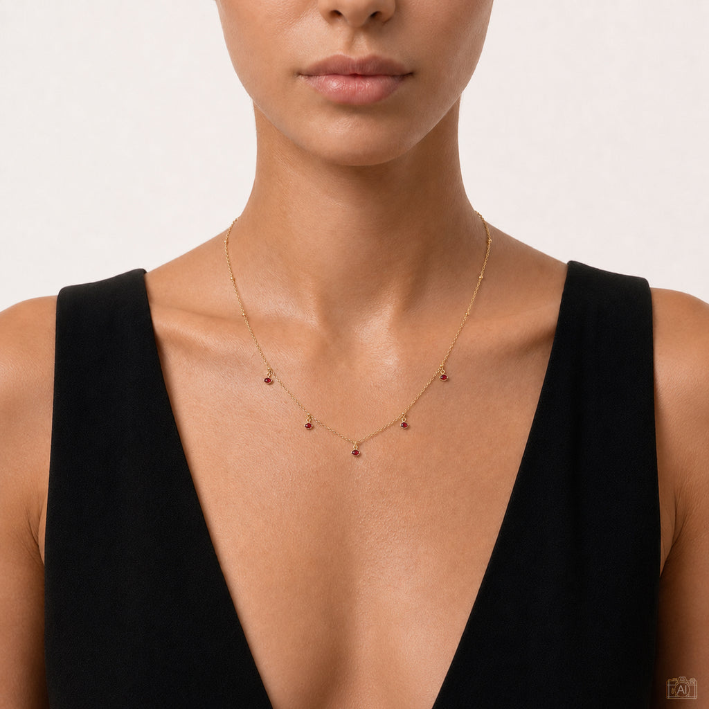 Aura Necklace Silver Blue